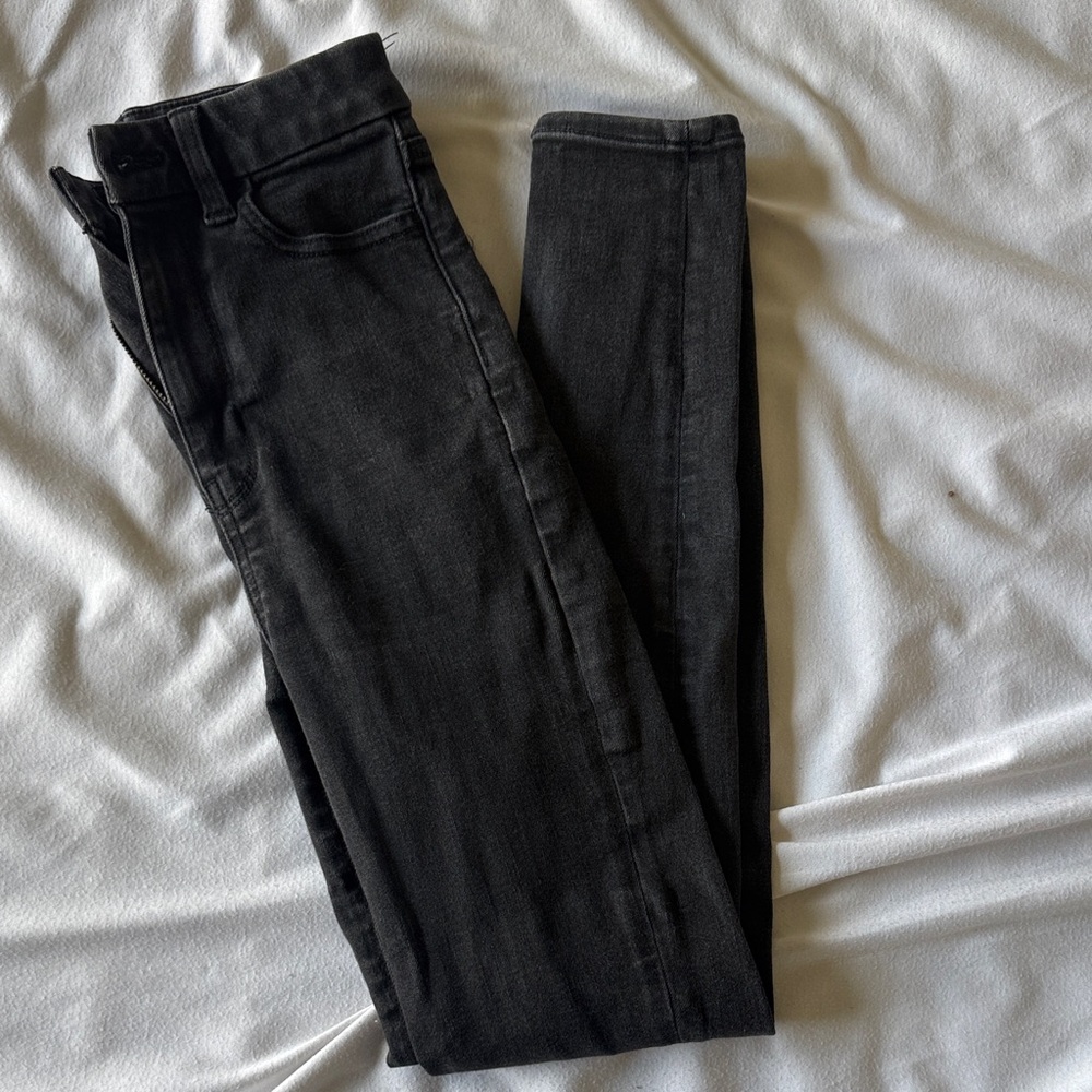 American Eagle Black Denim Jeans Next Level Stretch 00 Regular